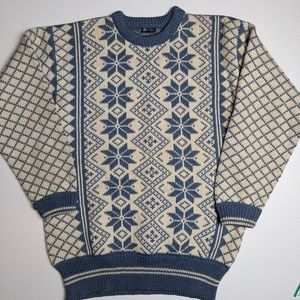 Dale of Norway Vintage Wool Knit Sweater Snowflake Fair Isle Medium